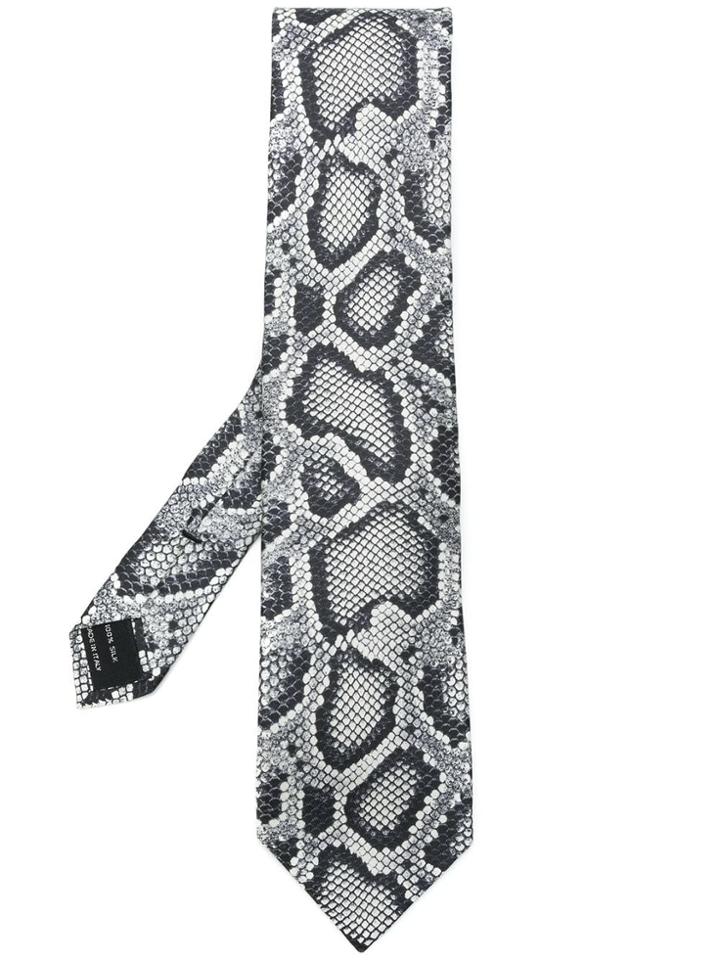 Tom Ford Snake Print Tie - Grey