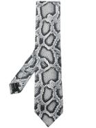 Tom Ford Snake Print Tie - Grey