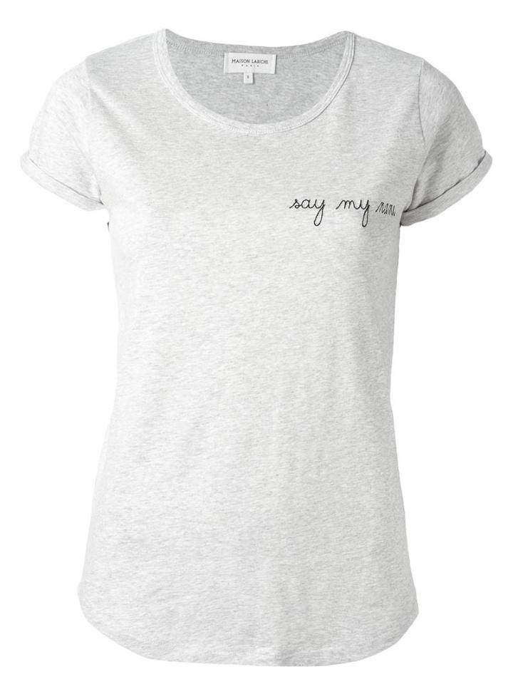 Maison Labiche Say My Name T-shirt, Women's, Size: Medium, Grey, Cotton
