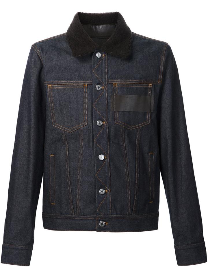 Givenchy Contrast Collar Denim Jacket, Men's, Size: Medium, Blue, Cotton