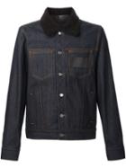 Givenchy Contrast Collar Denim Jacket, Men's, Size: Medium, Blue, Cotton