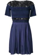 Three Floor Paris Nights Pleated And Ruched Dress - Blue