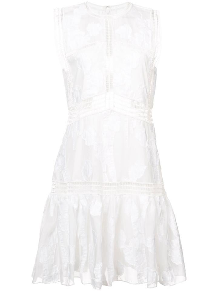 Alexis Floral Embroidered Mini Dress With Cut Out Details - White