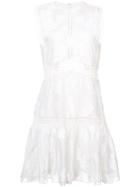 Alexis Floral Embroidered Mini Dress With Cut Out Details - White