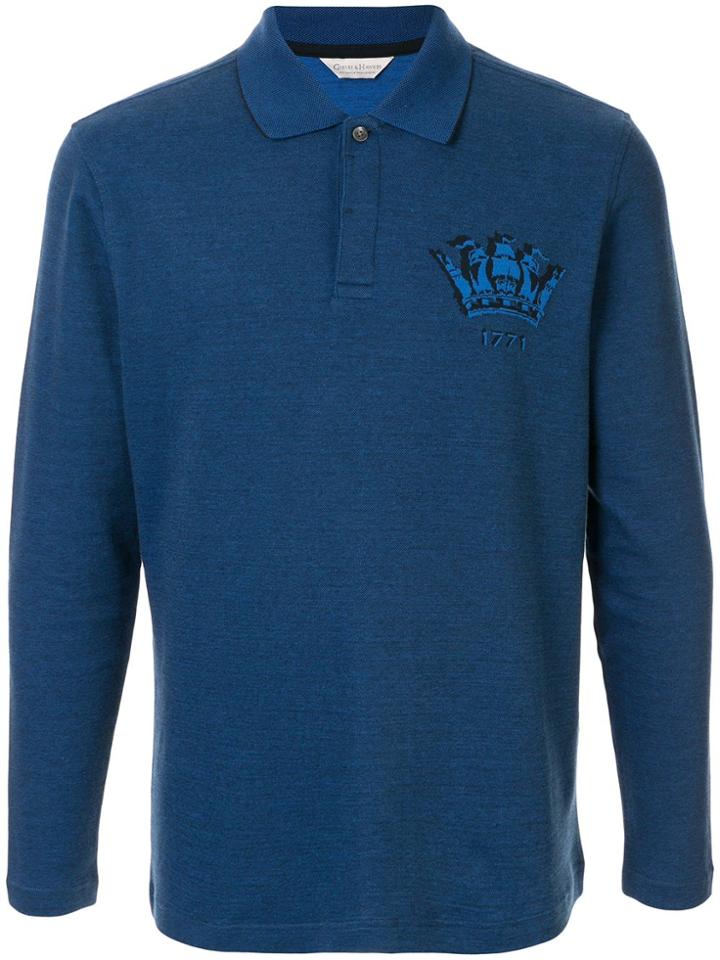 Gieves & Hawkes Long Sleeved Polo Shirt - Blue