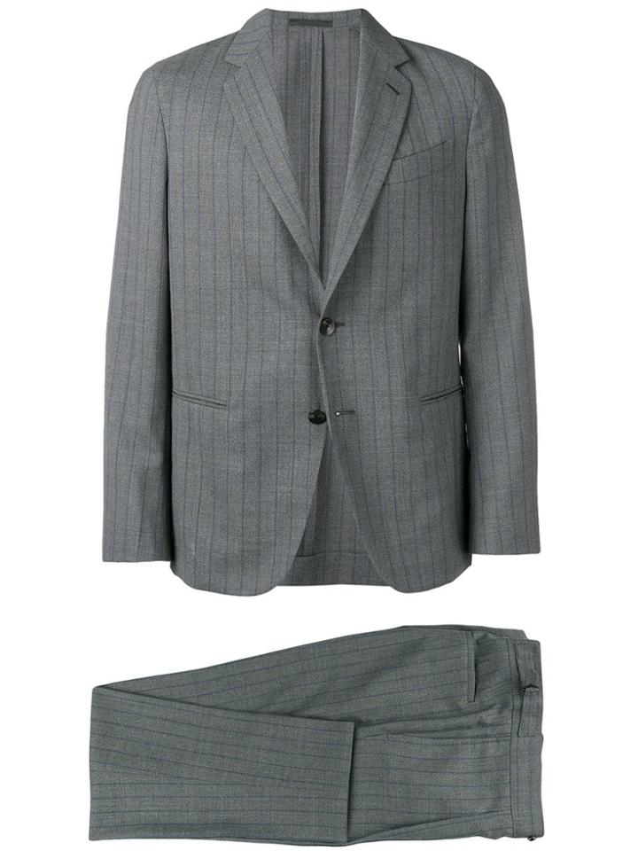 Caruso Striped Two-piece Suit - Grey