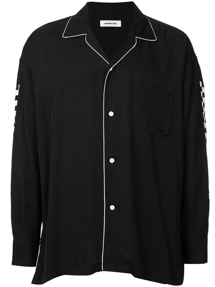 Monkey Time Satin Shirt - Black