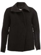 A New Cross Concealed Fastening Jacket, Men's, Size: Small, Black, Linen/flax/wool