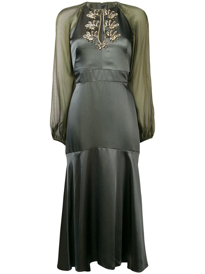 Temperley London Fitted Flared Dress - Green
