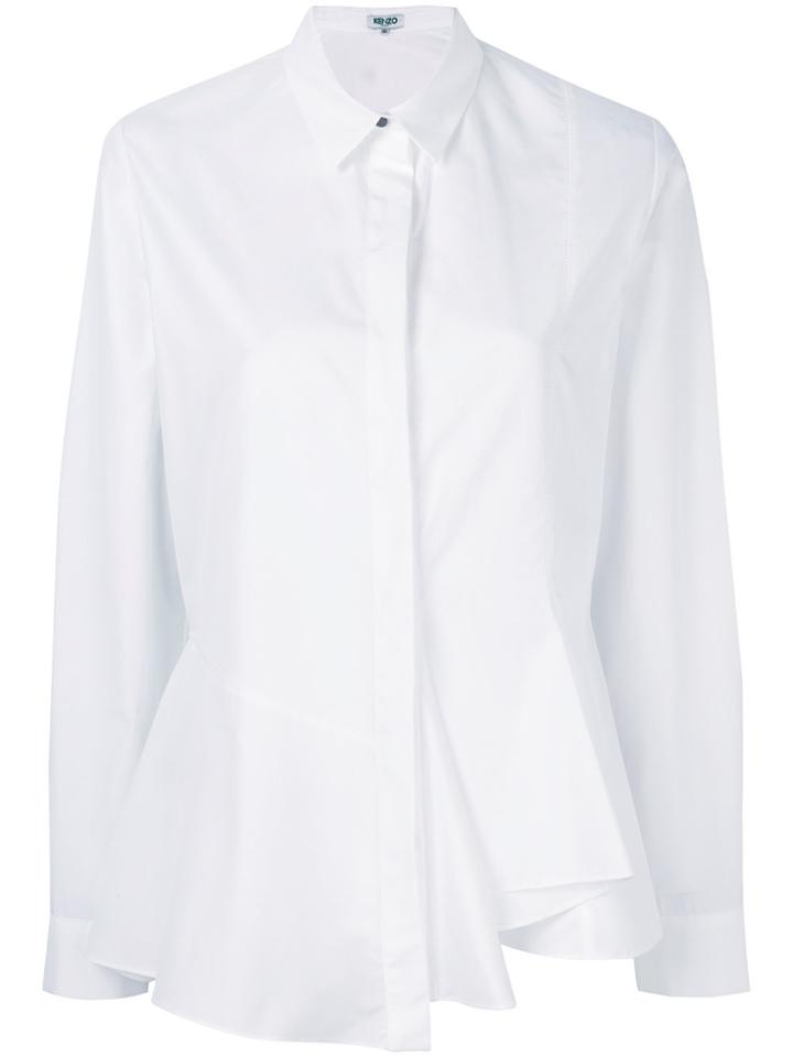 Kenzo Asymmetric Pleat Shirt - White