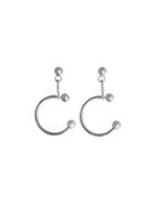 Burberry Crystal Charm Palladium-plated Hoop Earrings - Metallic