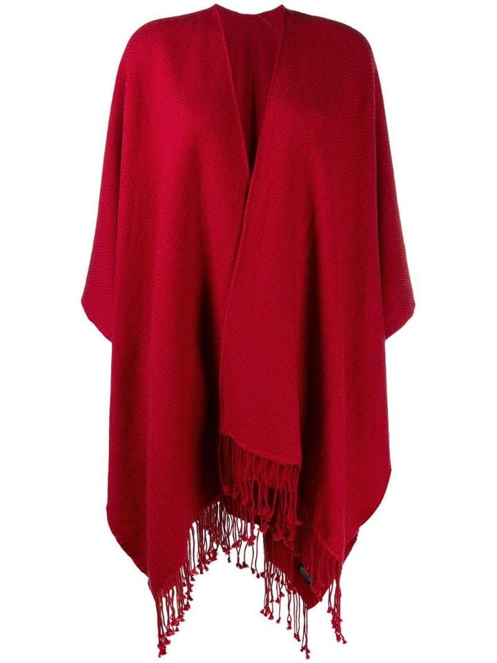 Holland & Holland Oversized Poncho-style Cape Coat - Red