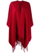 Holland & Holland Oversized Poncho-style Cape Coat - Red