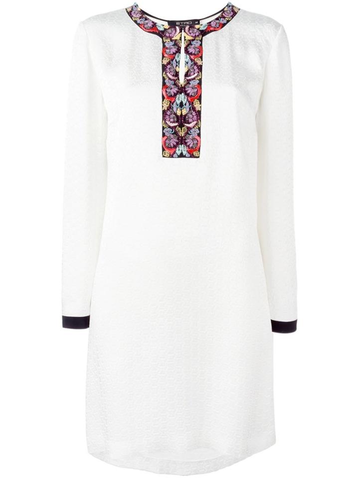 Etro Embroidered Neck Dress - White