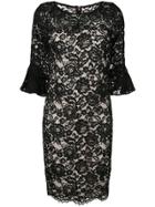 Dkny Floral Lace Midi Dress - Black