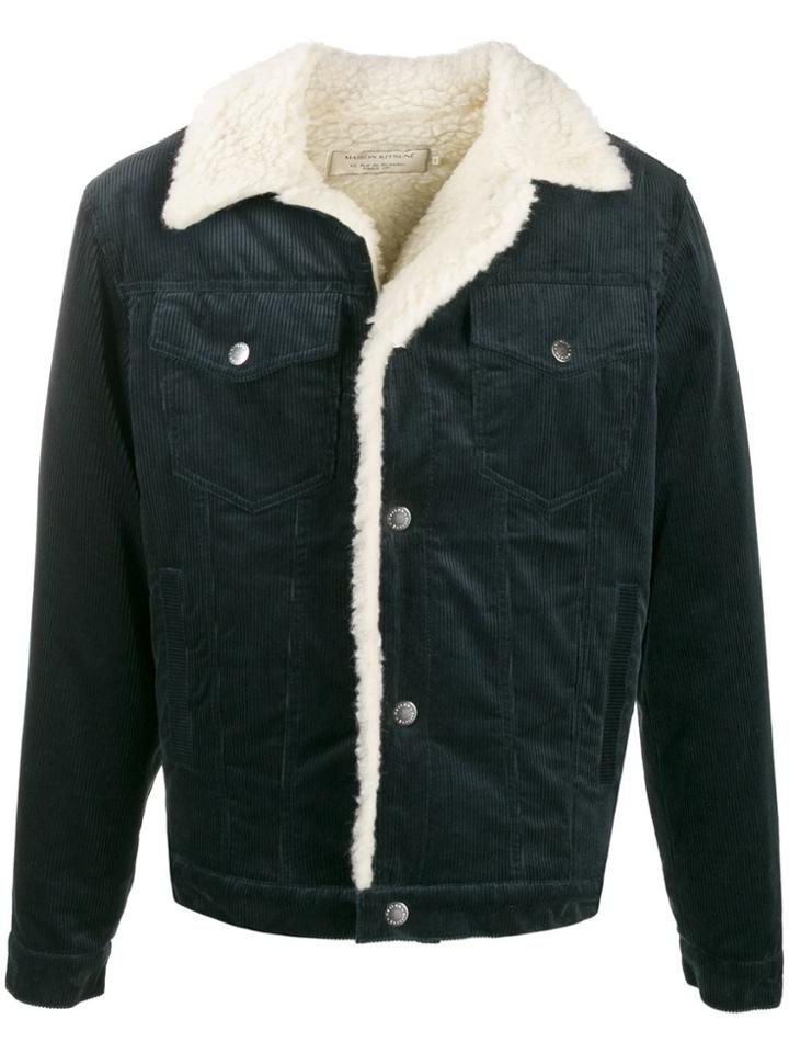 Maison Kitsuné Shearling Lined Jacket - Blue