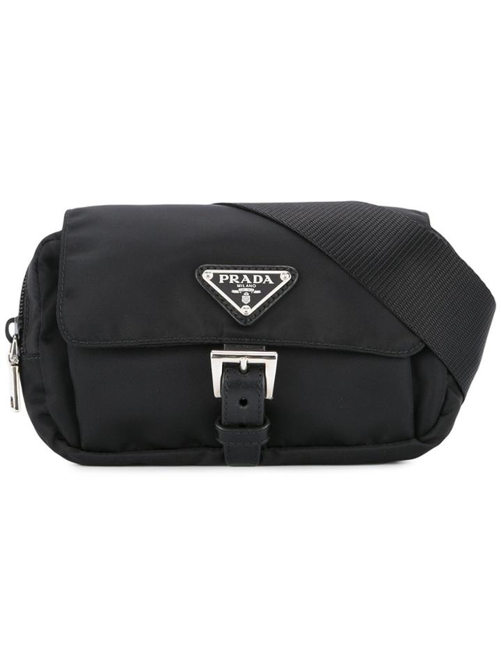 Prada Vintage Logo Belt Bag - Black