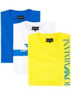 Emporio Armani Kids Teen Logo Print T-shirt Set - Blue