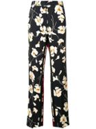 Nº21 Floral Print Loose Fit Trousers - Black