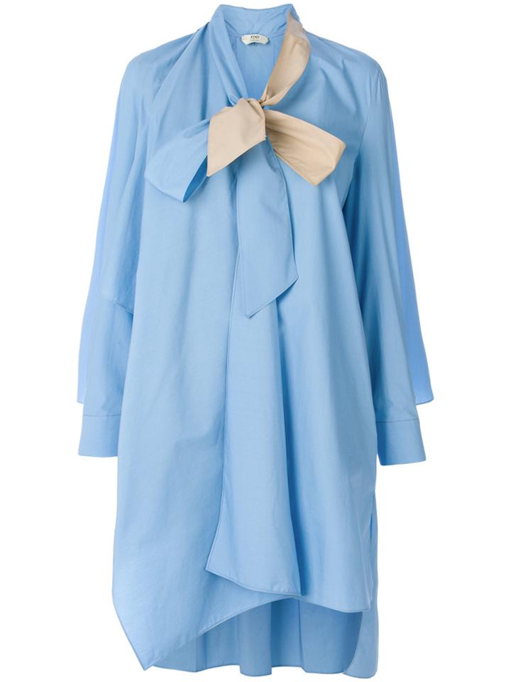 Fendi Poplin Shirt Dress - Blue
