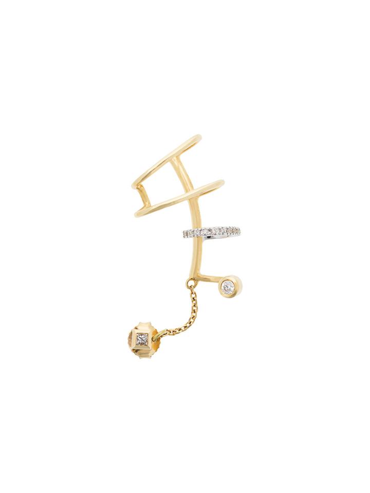Maria Black Ines Earcuff And Diamond Stud - Metallic
