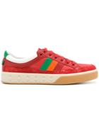 Gucci Striped Sneakers - Red