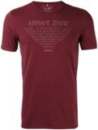 Armani Jeans Printed T-shirt, Men's, Size: Large, Red, Cotton/spandex/elastane