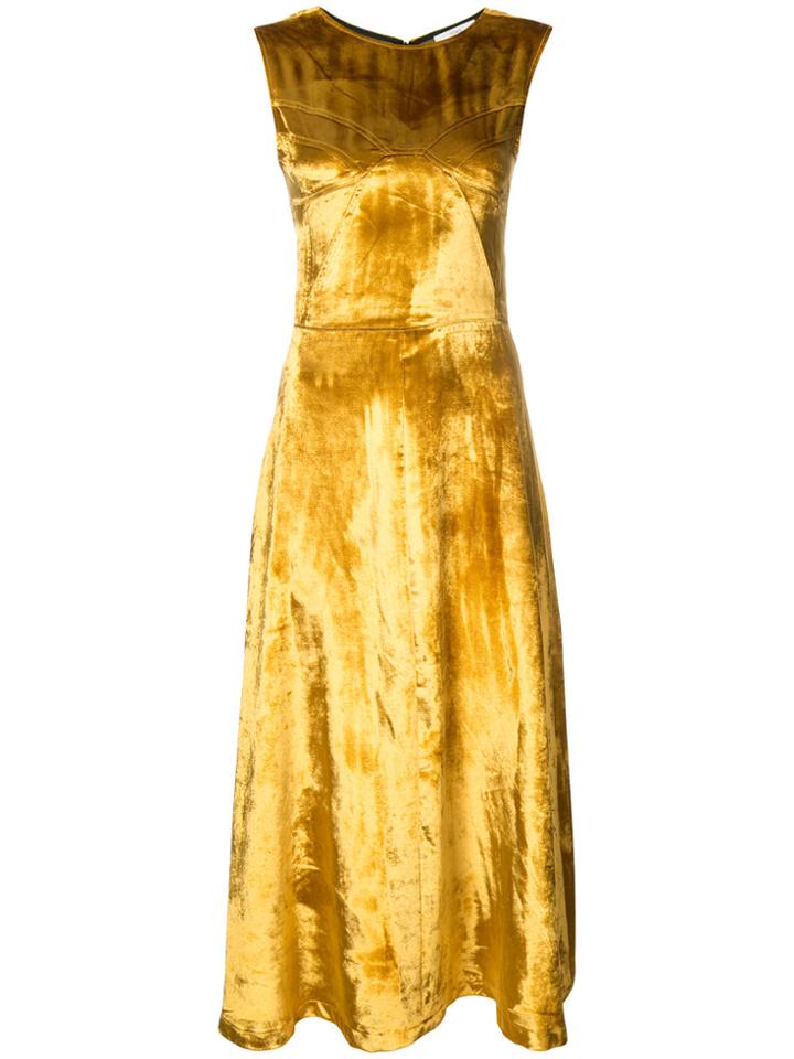 Tome Flared Shift Dress - Yellow & Orange