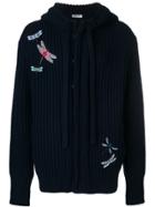 Valentino Embroidered Hooded Sweater - Blue