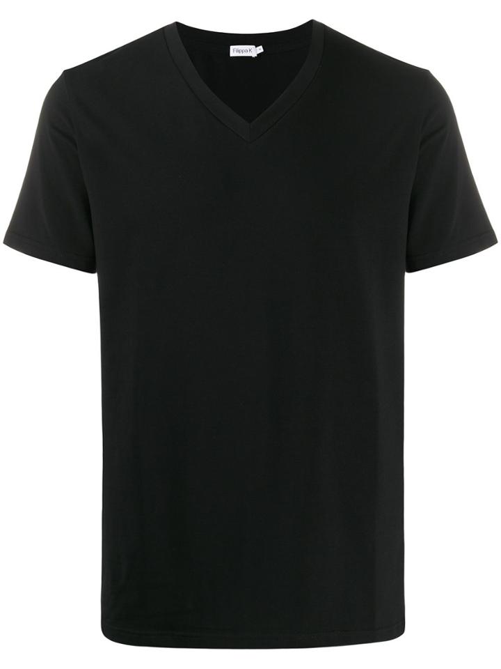 Filippa-k Slim Fit V-neck T-shirt - Black