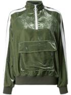 G.v.g.v. Velvet Track Sweatshirt, Women's, Size: 34, Green, Cupro/rayon