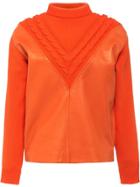 Prada Leather Insert Sweatshirt - Orange