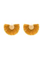 Katerina Makriyianni Wool Fan Earrings - Yellow