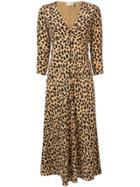 Rixo London Leopard Midi Dress - Brown