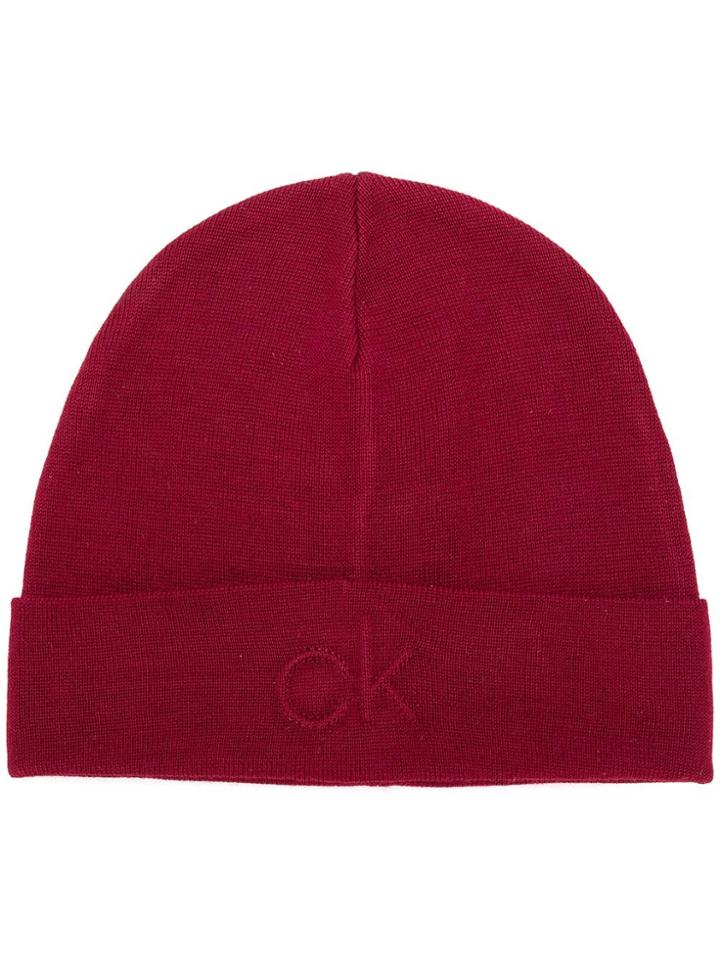 Calvin Klein Knitted Beanie - Red