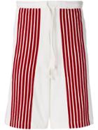 Dima Leu Stripe Panel Bermuda Shorts - White