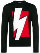 Neil Barrett Pop Art Lightning Bolt Sweater - Black