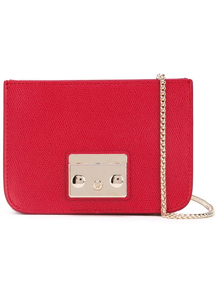 Furla Foldover Cross Body Bag, Women's, Red, Leather