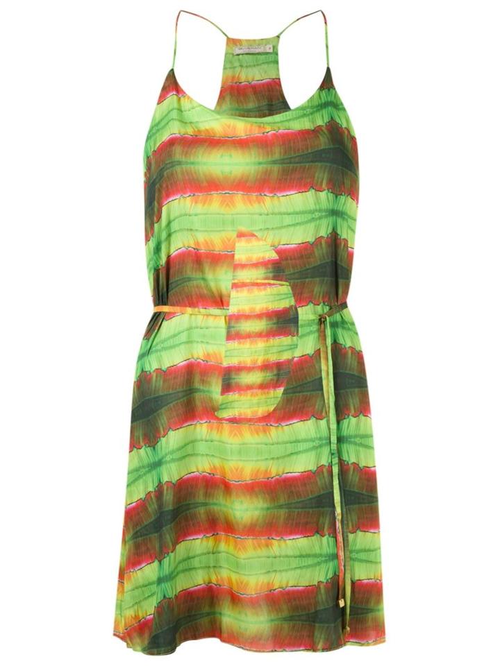 Blue Man Printed Beach Dress, Women's, Size: Medium, Green, Polyester