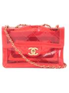 Chanel Vintage Jumbo Quilted Chain Shoulder Bag - Red