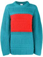 Paul Smith Stripe Detail Chunky Knitted Jumper - Blue