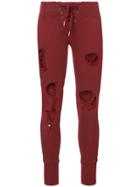 Nsf Distressed Lace Up Trousers - Red
