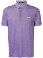 Ermenegildo Zegna Logo Embroidered Polo Shirt - Purple