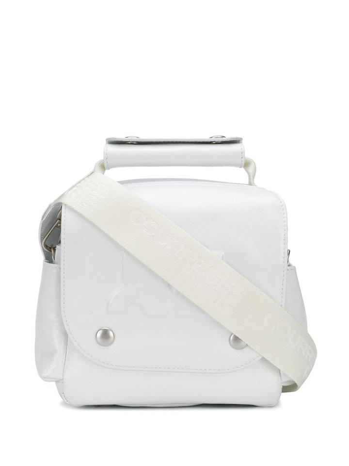 Courrèges Embossed Logo Tote Bag - White