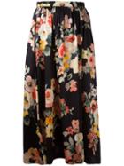 Rossella Jardini Floral Print Skirt, Women's, Size: 42, Black, Silk