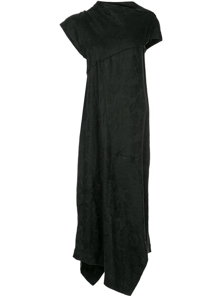 Comme Des Garçons Vintage Asymmetric Floral Patterned Dress - Black