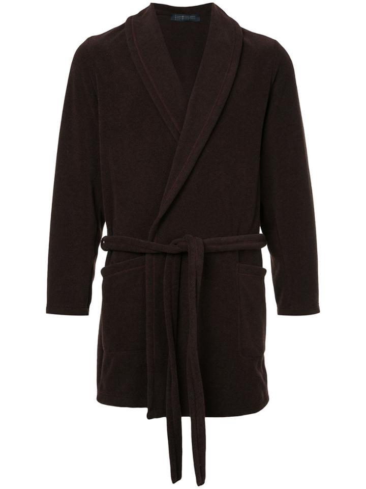 Harris Wharf London V-neck Tie Waist Coat - Brown