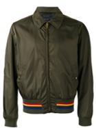 Marc Jacobs - Collared Stripe Hem Jacket - Men - Polyamide/viscose - 46, Green, Polyamide/viscose