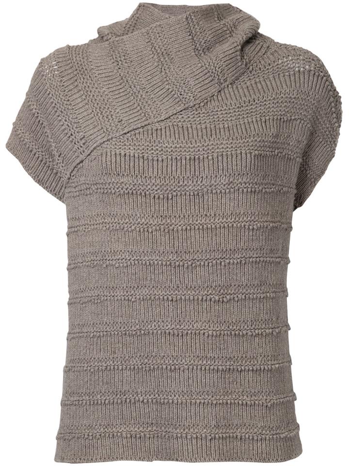 Forme D'expression Laddered Knit Jumper - Grey