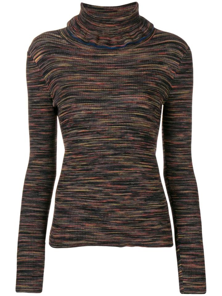 See By Chloé Turtle-neck Ruffle Sweater - Black